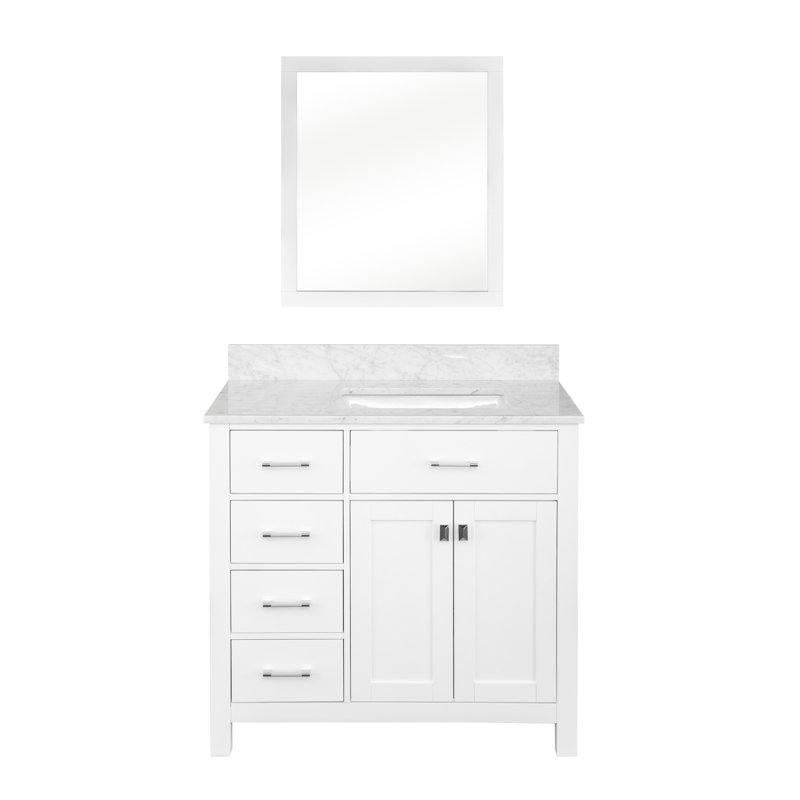 Three Posts™ Vidor 37" Single Bathroom Vanity Set with Mirror & Reviews Wayfair